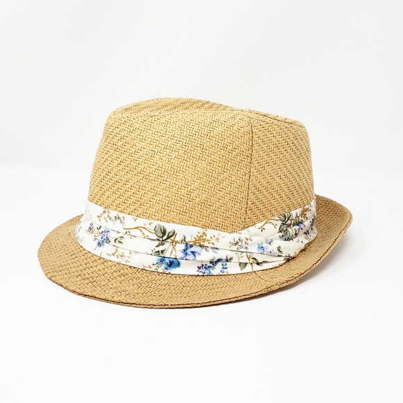 Forever 21 Accessories - Paper fedora with floral band